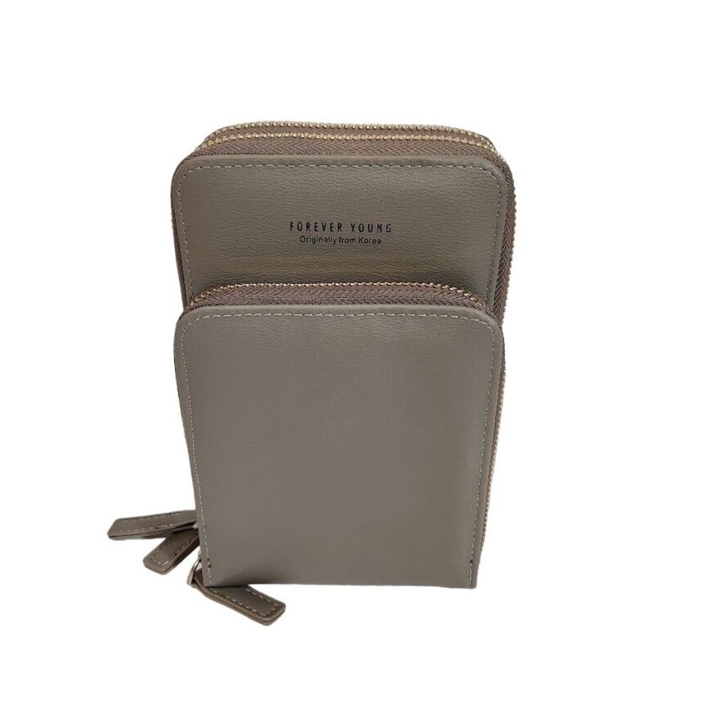 Forever Young Mini‎ Crossbody 3 Zipper Bag in Gray